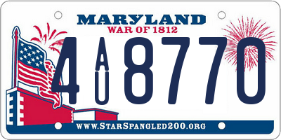 MD license plate 4AU8770