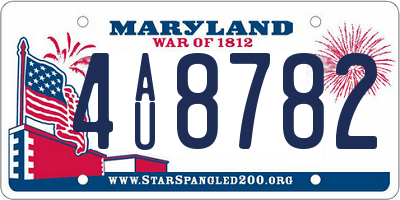 MD license plate 4AU8782