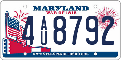 MD license plate 4AU8792