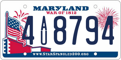 MD license plate 4AU8794