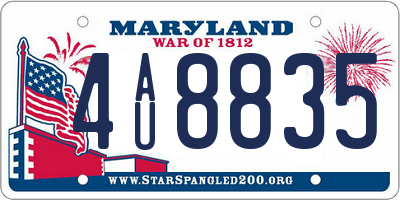MD license plate 4AU8835