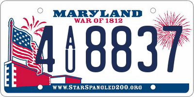 MD license plate 4AU8837