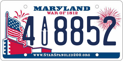 MD license plate 4AU8852