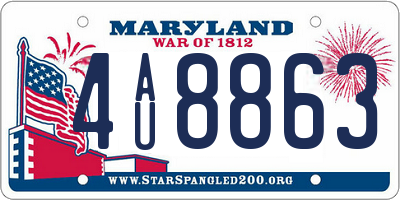 MD license plate 4AU8863