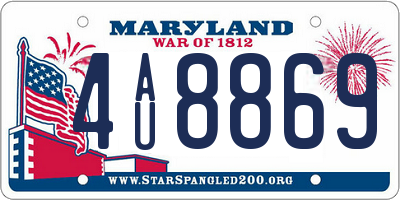 MD license plate 4AU8869