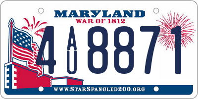 MD license plate 4AU8871