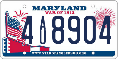 MD license plate 4AU8904