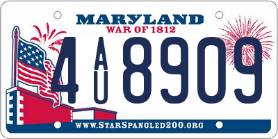 MD license plate 4AU8909