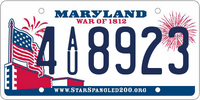 MD license plate 4AU8923