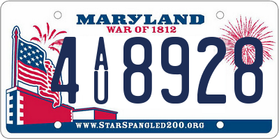MD license plate 4AU8928