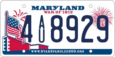MD license plate 4AU8929