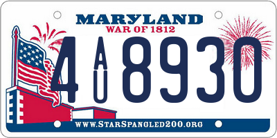 MD license plate 4AU8930