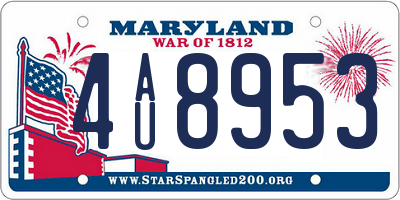 MD license plate 4AU8953