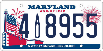 MD license plate 4AU8955