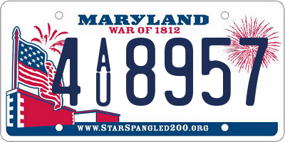 MD license plate 4AU8957