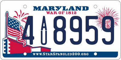 MD license plate 4AU8959