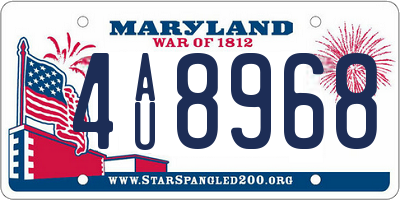 MD license plate 4AU8968