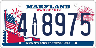 MD license plate 4AU8975