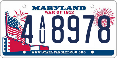 MD license plate 4AU8978