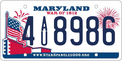 MD license plate 4AU8986