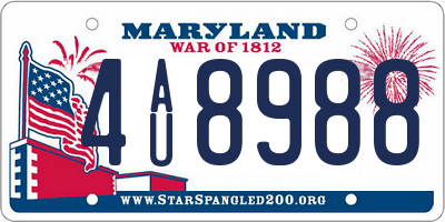 MD license plate 4AU8988