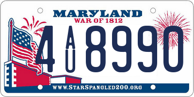 MD license plate 4AU8990