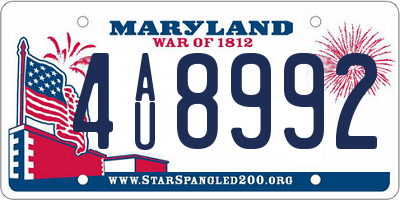 MD license plate 4AU8992