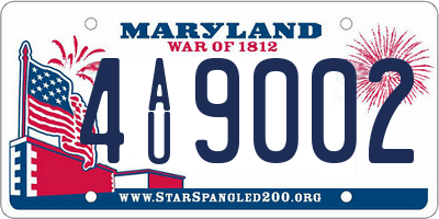 MD license plate 4AU9002