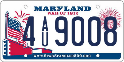 MD license plate 4AU9008
