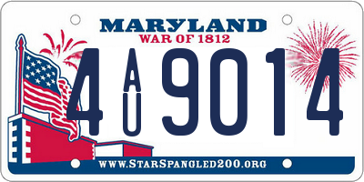 MD license plate 4AU9014