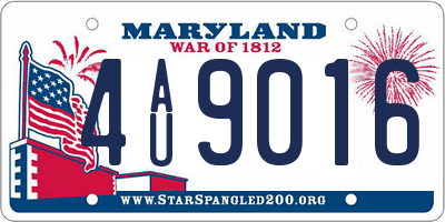 MD license plate 4AU9016