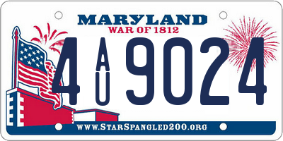 MD license plate 4AU9024