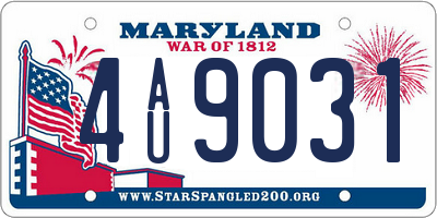 MD license plate 4AU9031