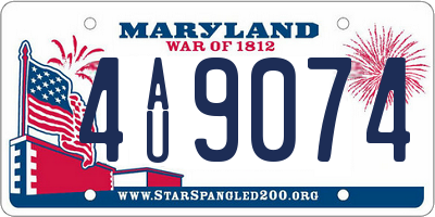 MD license plate 4AU9074