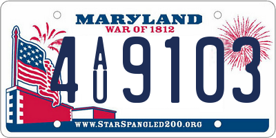 MD license plate 4AU9103