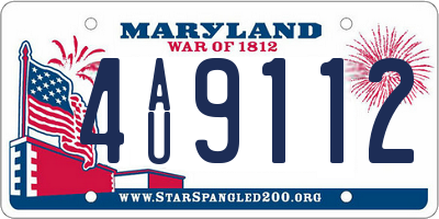 MD license plate 4AU9112