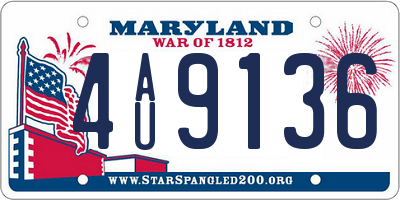MD license plate 4AU9136