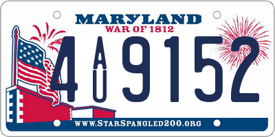 MD license plate 4AU9152
