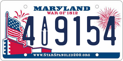 MD license plate 4AU9154