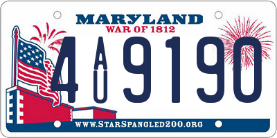 MD license plate 4AU9190