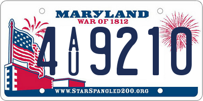MD license plate 4AU9210