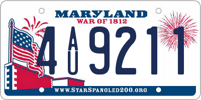 MD license plate 4AU9211