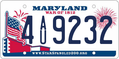 MD license plate 4AU9232