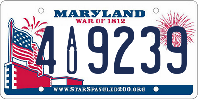 MD license plate 4AU9239
