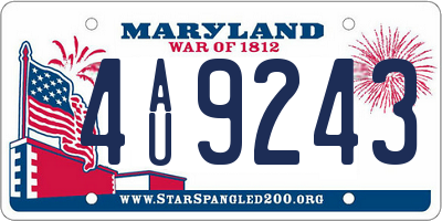 MD license plate 4AU9243
