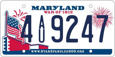 MD license plate 4AU9247