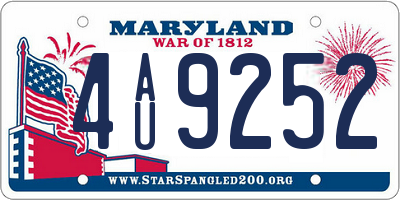 MD license plate 4AU9252