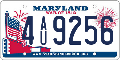 MD license plate 4AU9256