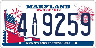 MD license plate 4AU9259
