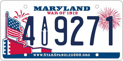 MD license plate 4AU9271